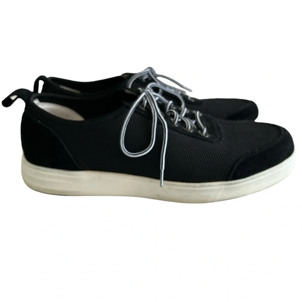 Alegria Men's Stretcher Black Mesh and Suede Lace Up Comfort Sneakers - 43/9.5